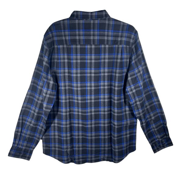 Weatherproof Plaid Button-Down Shirt Men's Large Blue and Gray New With Tags - Picture 2 of 11